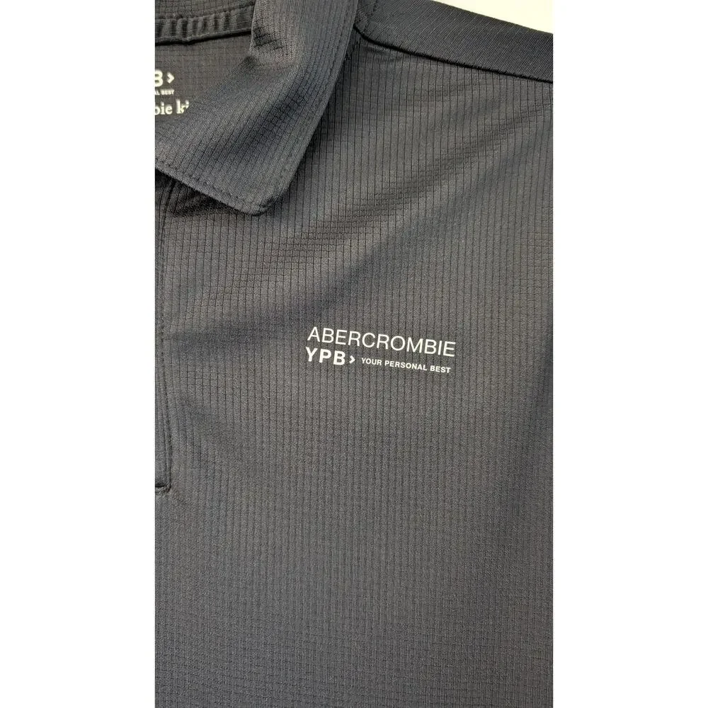 Abercrombie Kids YPB Performance Polo Shirt 13/14 Black Moisture Wicking